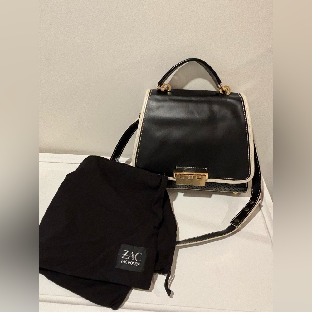 NWT-Zac Posen- Black/Whie Ertha Satchel